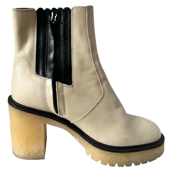 Free People James Chelsea Boot Bone White Chunky Platform Boho Wmn Size 37.5 - Picture 4 of 10